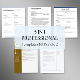 5-in-1 Resume & Cover Letter Bundle | Social Media, Graphic Designer, Welder & Nurse Templates